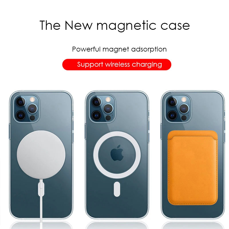 MagSafe iPhone case with circular ring design and support for wireless charging