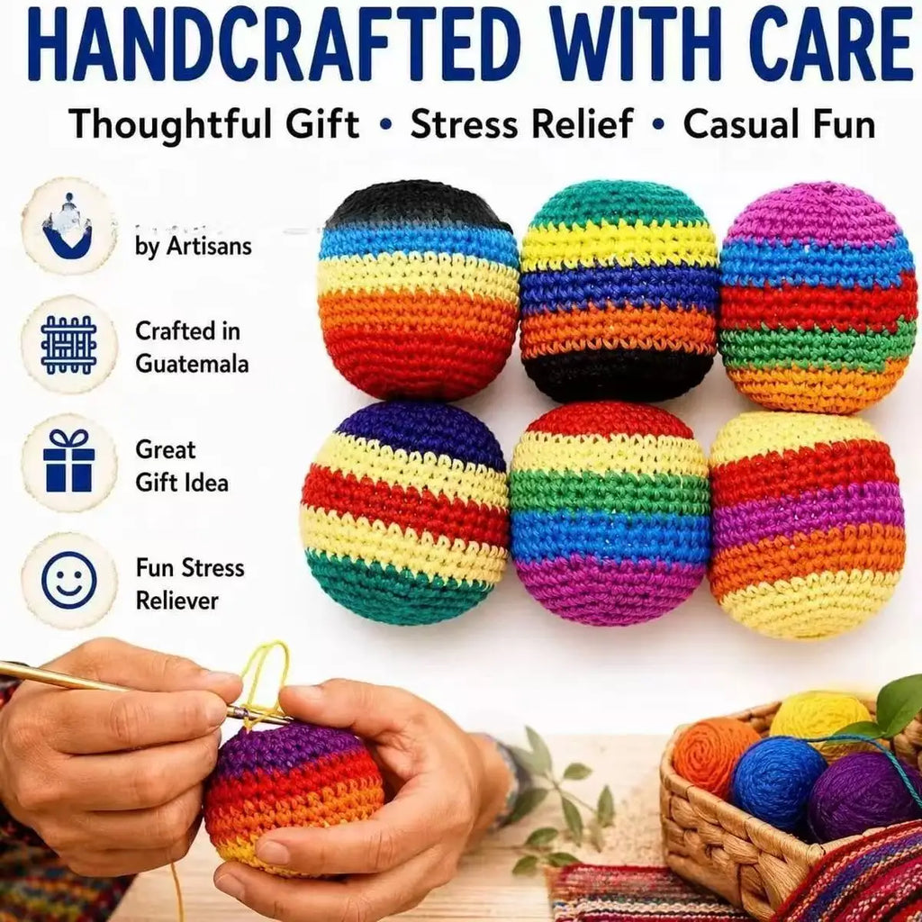 @Hot Pcs Hand-made Knitted Hacky Bags Set,  Footbag Sack，ssuitable for Children's Group Activities, with Strong Durability.