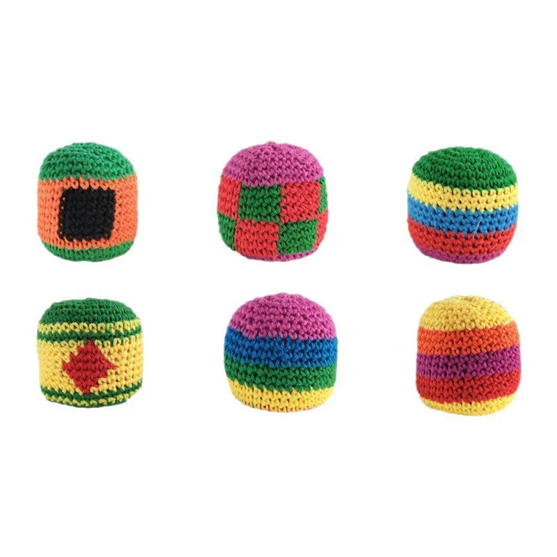 2026 Hot Pcs Hand-made Knitted Hacky Bags Set,  Footbag Sack，ssuitable for Children's Group Activities, with Strong Durability.
