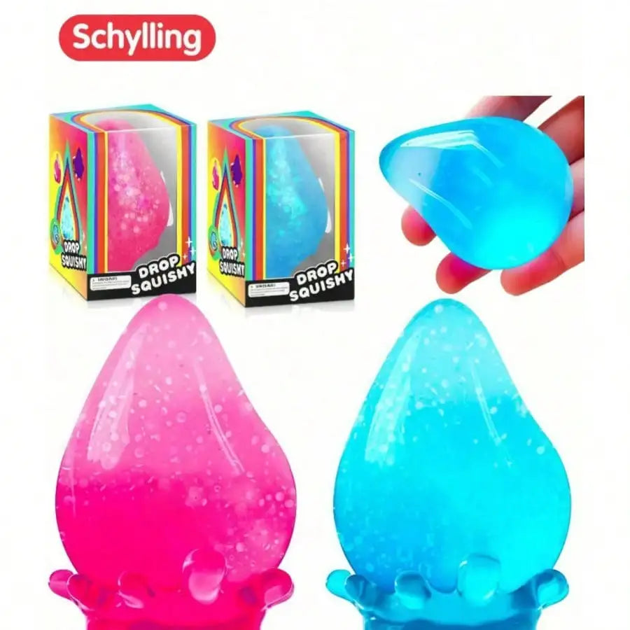 NEEDOH Water Drop Shaped Transparent Glitter Stress Relief Toy, Soft Sensory Toy Suitable For Children And Adults, Can Be Used A
