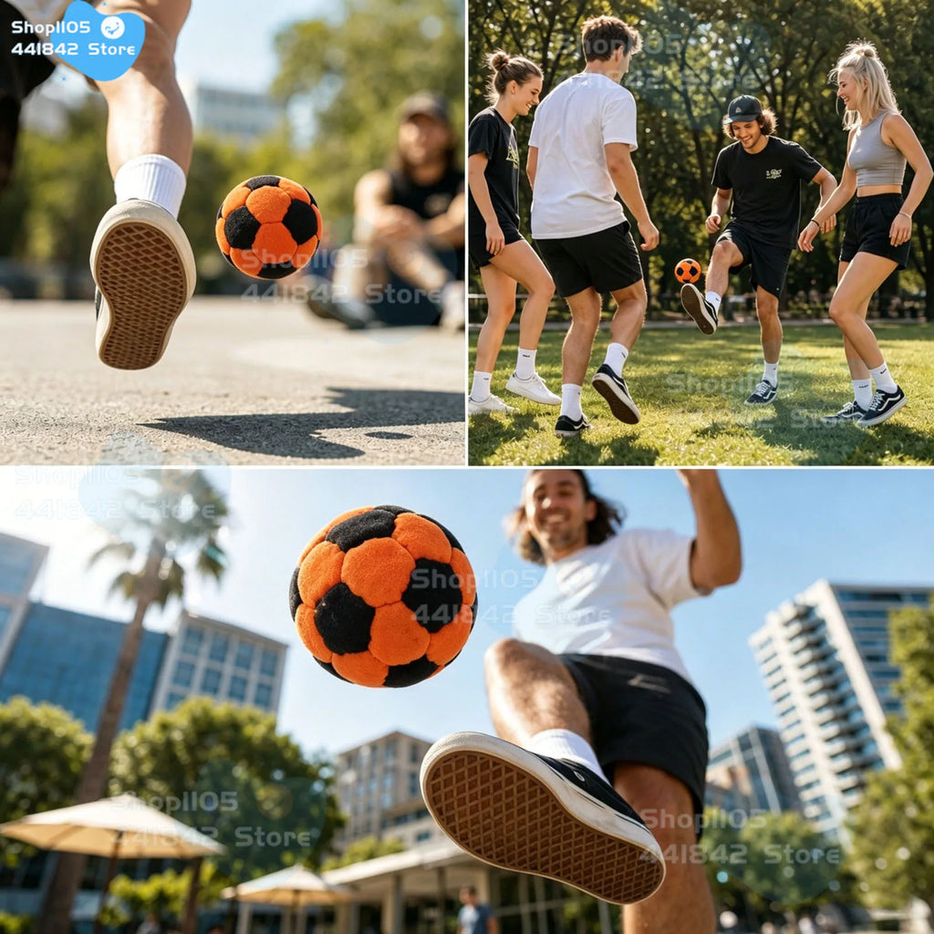6pc Handmade Crocheted Hackys Footbag Sacks,Footbag Sacks for Kick Ball,Soft Plush Footbags for Adults,Juggling Balls for Party