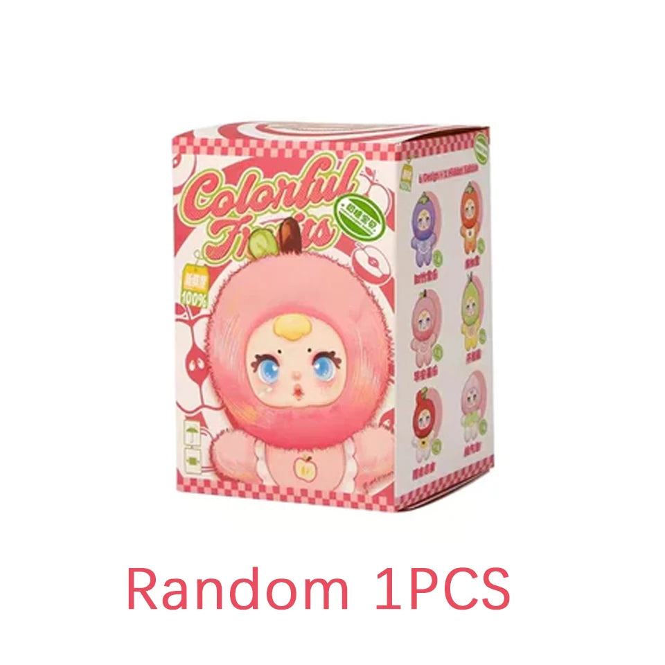 Pink sensory cube toy retail box with cute character face illustration and sticker-style icons.