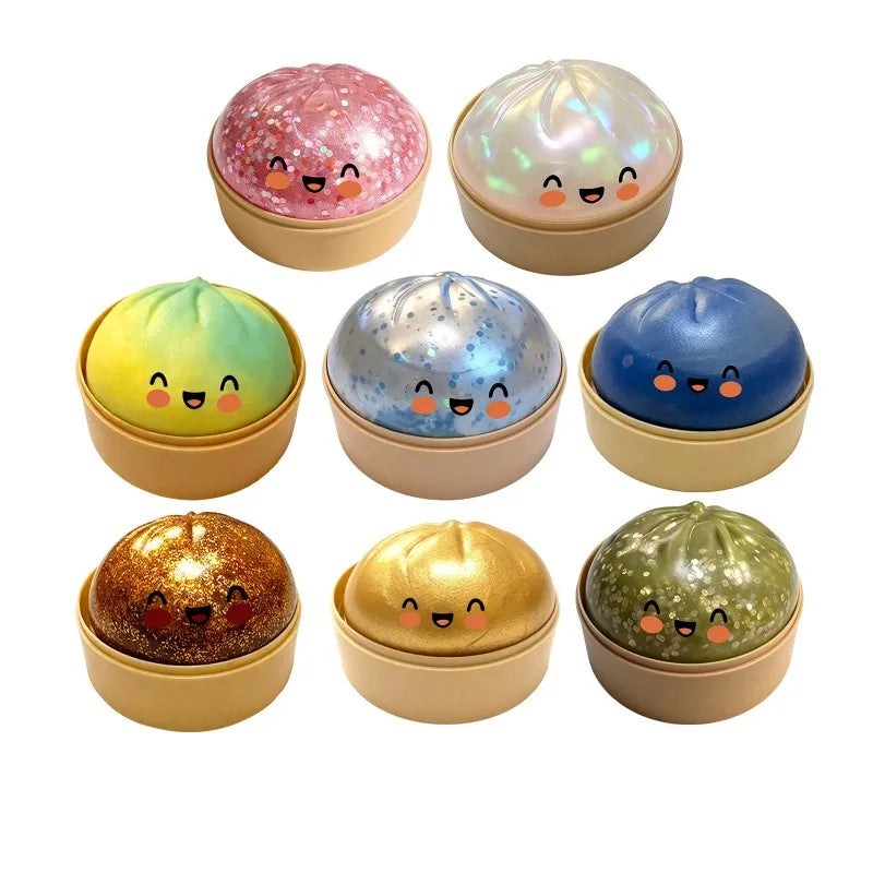 Dumpling Squishy Simulation Ball Ornament Soft Decompression Decorations Funny Squeeze Fidget Gifts Children's Day Gift