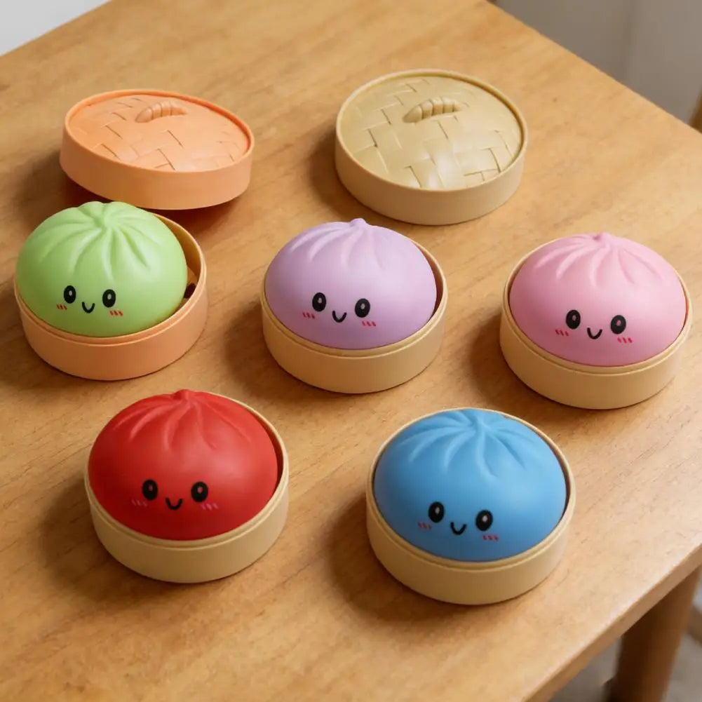 Giant Mystery Dumpling Squishy Soft Stretchy Bun with Food Steamer Design Pinchable Fingertip Fun Play and Squishy Lovers
