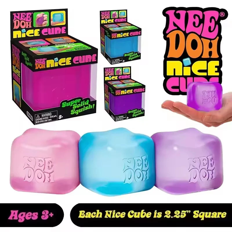 Needoh Nice Cube Sensory Stress Reliever Fidget Tool For Anxiety & Focus Desk Sensory Cube For Adults & Kids Birthday Gift