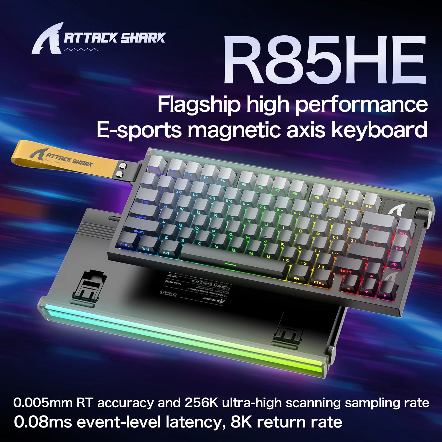White magnetic axis keyboard with green and blue RGB effects and light bar glow.