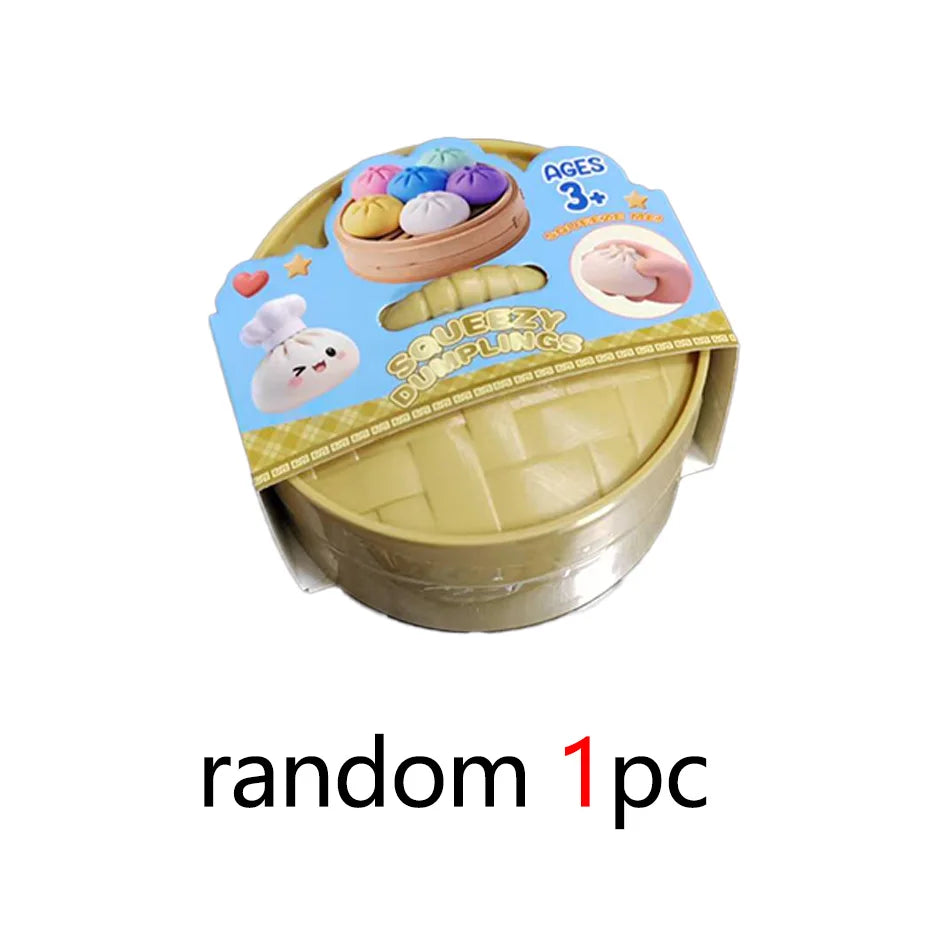 Single dumpling squishy boxed set with assorted character colors