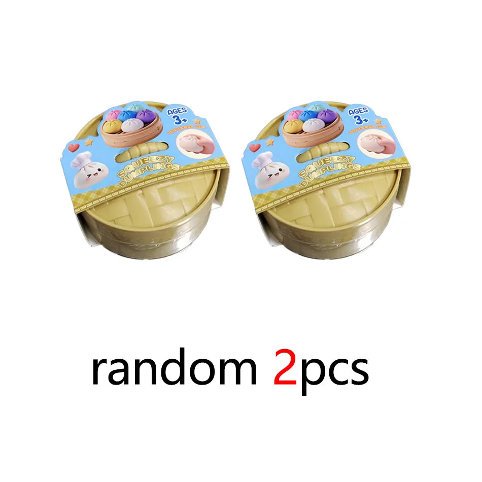 Two-pack dumpling squishy boxed sets with assorted character colors