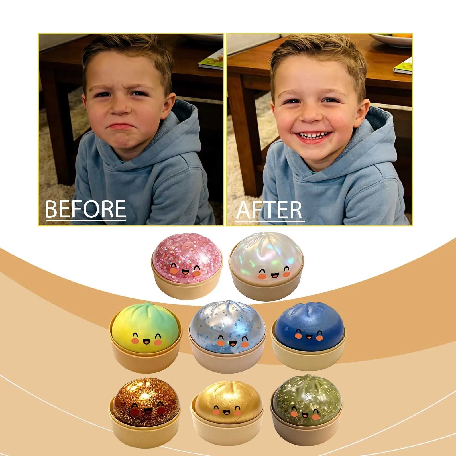Dumpling Squishy 1pcs Glitter Steamed Bun Pinch Music Simulation Steam Buns Shape Cute And Fun Relieve Stress Squish Dumplings