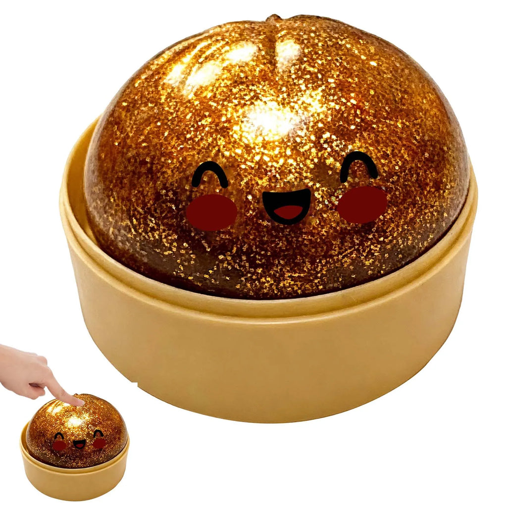 Dumpling Squishy 1pcs Glitter Steamed Bun Pinch Music Simulation Steam Buns Shape Cute And Fun Relieve Stress Squish Dumplings