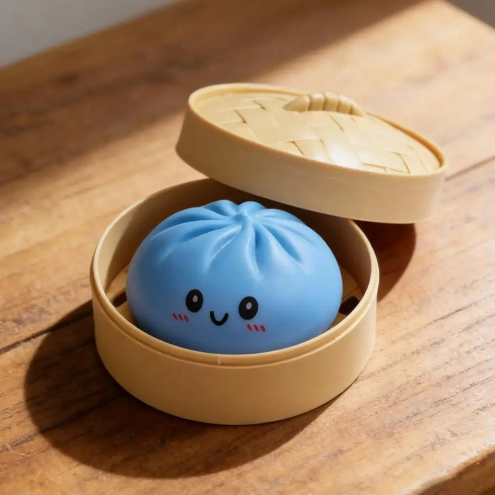 Giant Mystery Dumpling Squishy Soft Stretchy Bun with Food Steamer Design Pinchable Fingertip Fun Play and Squishy Lovers