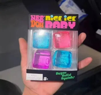 Needoh4 color ice cube shaped sensory toy, super solid pressure relief, adult anxiety relief, relaxation and decompression toy