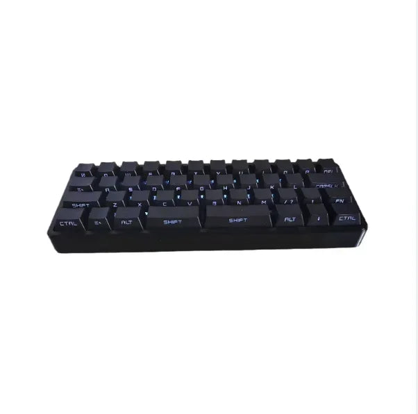 40% mechanical keyboard keycap set with black keys and dark frame