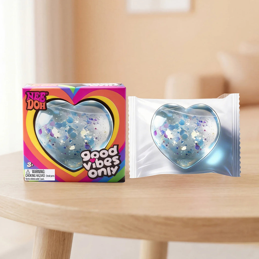 Needoh stress relieving toy with a soft and comfortable touch, gentle and non stick heart shape, cute, compact and portable palm