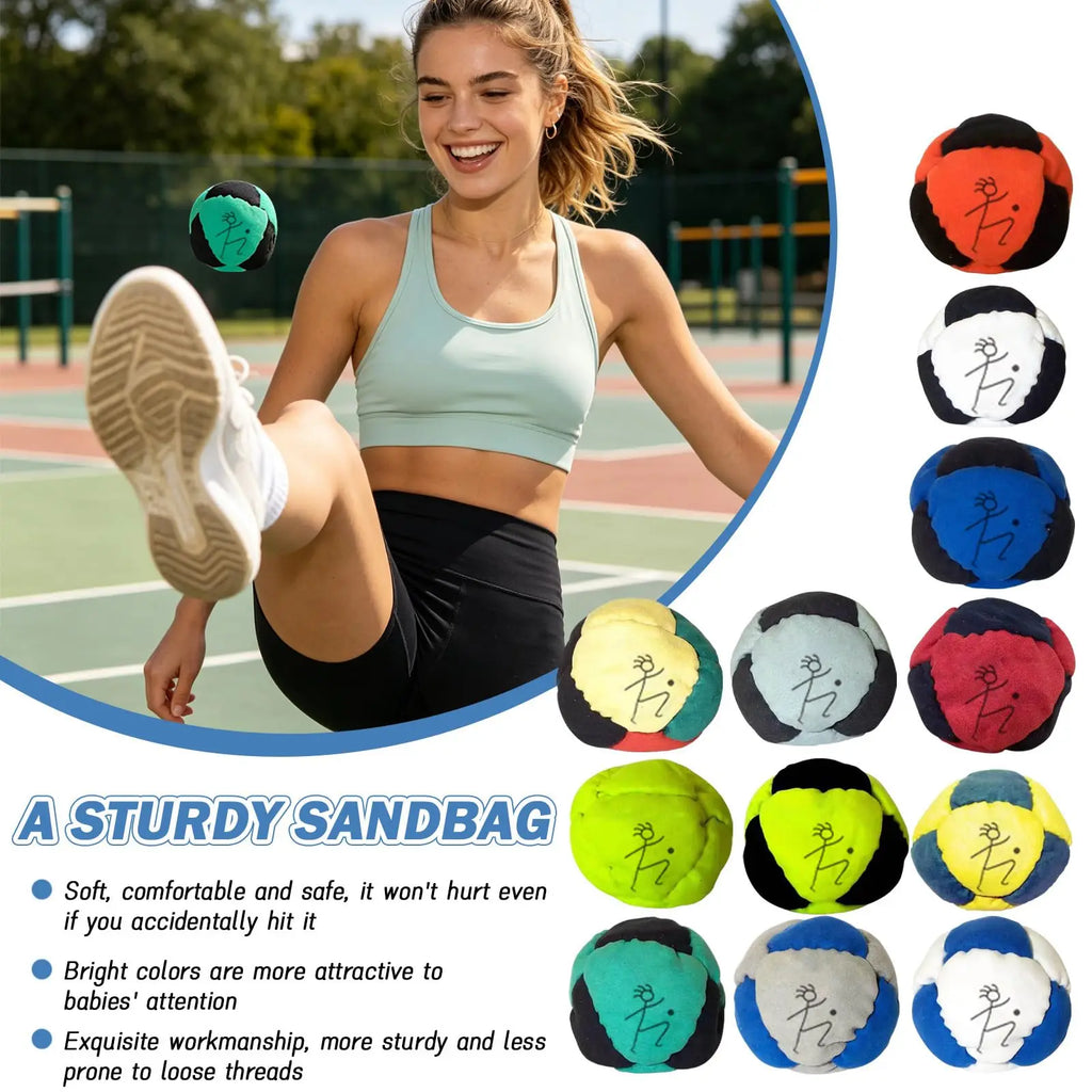 DirtBag Hacky Sacks Ball,Assorted Hacky Sack Footbag Toy Bulk Hand-Made Sand Filled for Adults,Juggling Balls for Party&Training