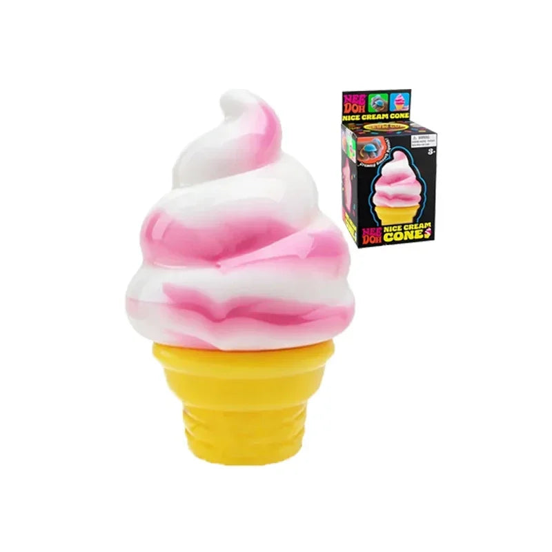 2026 Needoh Nice Cream Cone Colorful Ice Cream Shaped Sensory Stress Reliever Fidget toy  Anxiety & Focus for Adults & Kids