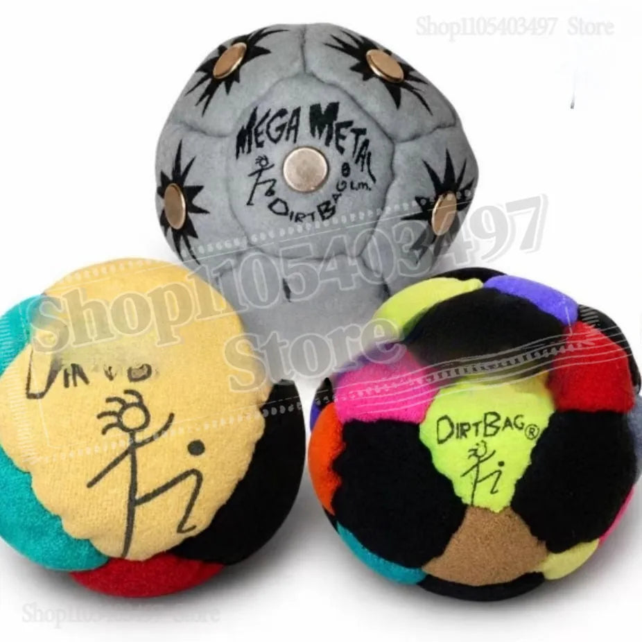 Dirtbag Classic Footbag Hacky Sack 3-Pack with Carry Pouch,Sand-Filled 8-Panel Synthetic Suede Footbag Set for Beginners &Player