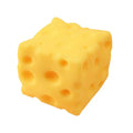 Yellow cheese squishy toy wedge with round holes for slow rebound decompression