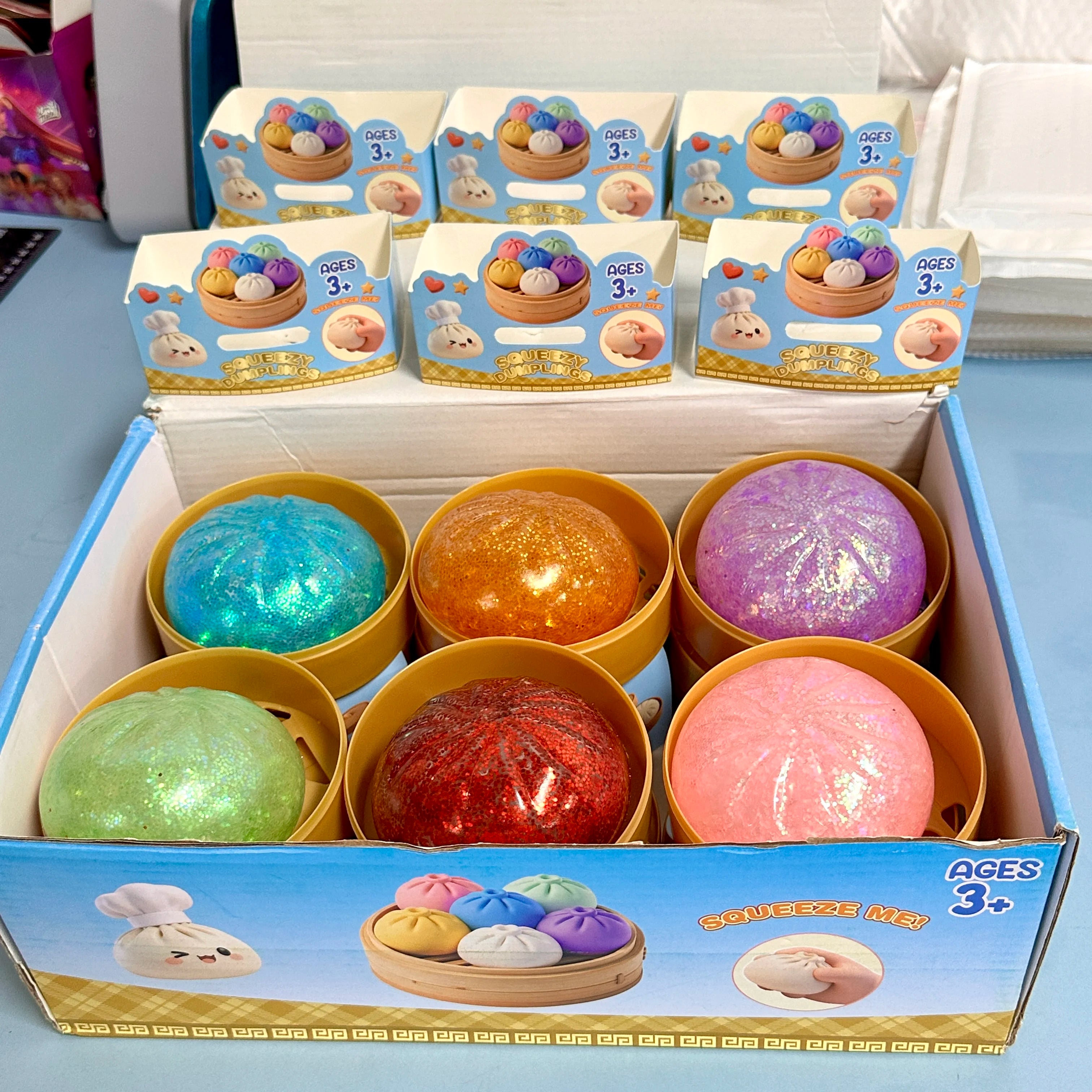 Dumpling Squishy Mysteries Dumplings Stress Relief Fidget Toy Home Office Desk Accessories Party Gifts Mystery Dumpling Squishy