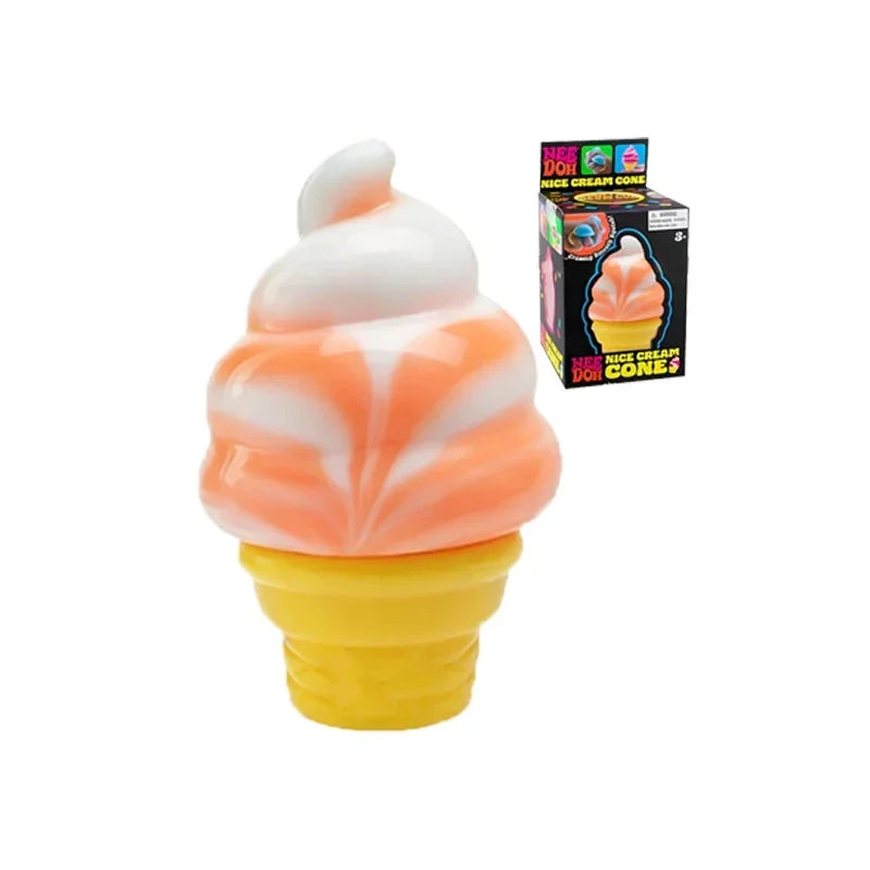 2026 Needoh Nice Cream Cone Colorful Ice Cream Shaped Sensory Stress Reliever Fidget toy  Anxiety & Focus for Adults & Kids