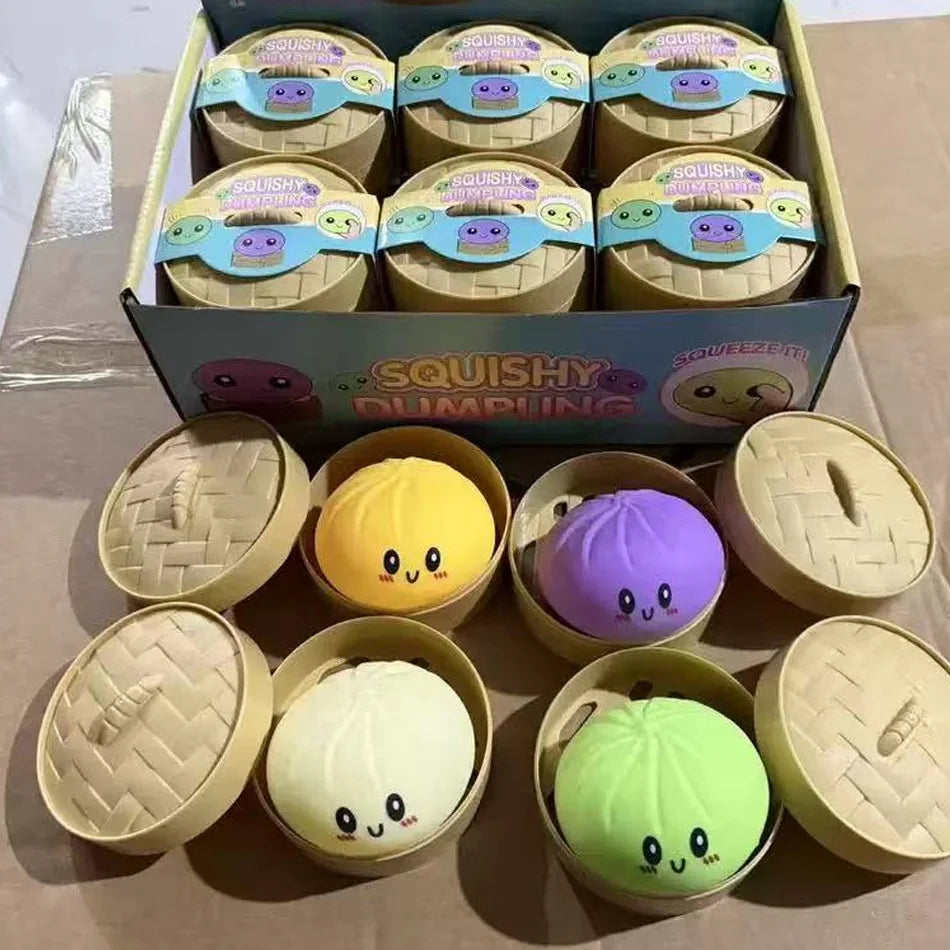 Dumpling Pressure Dumpling Squishies Kawaii Mini Food Shape Squishy Toy Slow Rise Sensory Fidget Stress Relief Party Favor Gifts