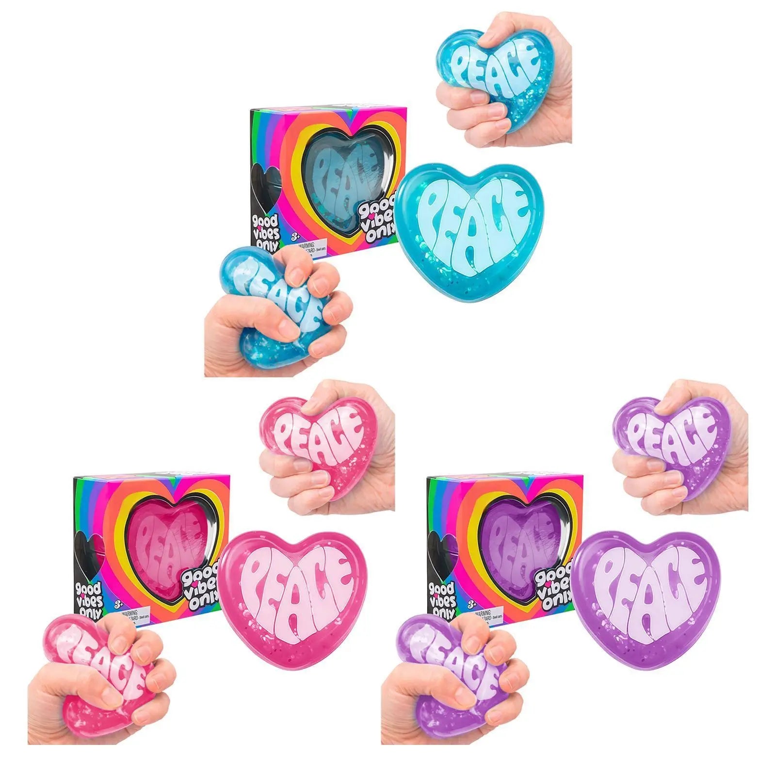 Needoh stress relieving toy with a soft and comfortable touch, gentle and non stick heart shape, cute, compact and portable palm