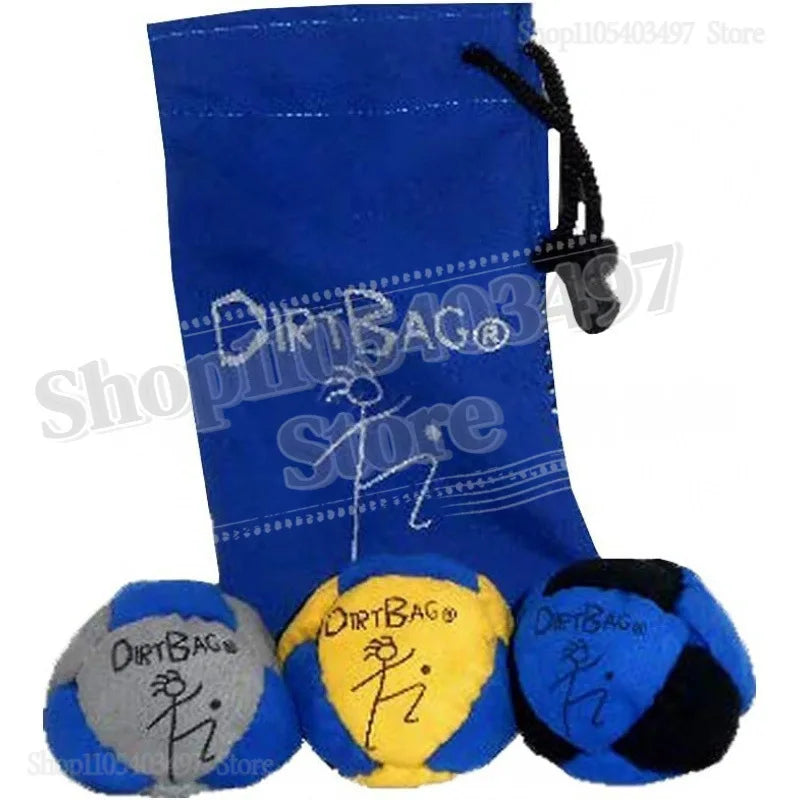 Dirtbag Classic Footbag Hacky Sack 3-Pack with Carry Pouch,Sand-Filled 8-Panel Synthetic Suede Footbag Set for Beginners &Player