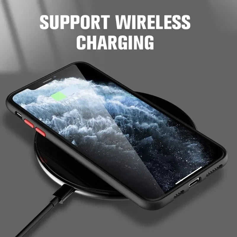 Black iPhone MagSafe case designed for wireless charging with magnetic ring