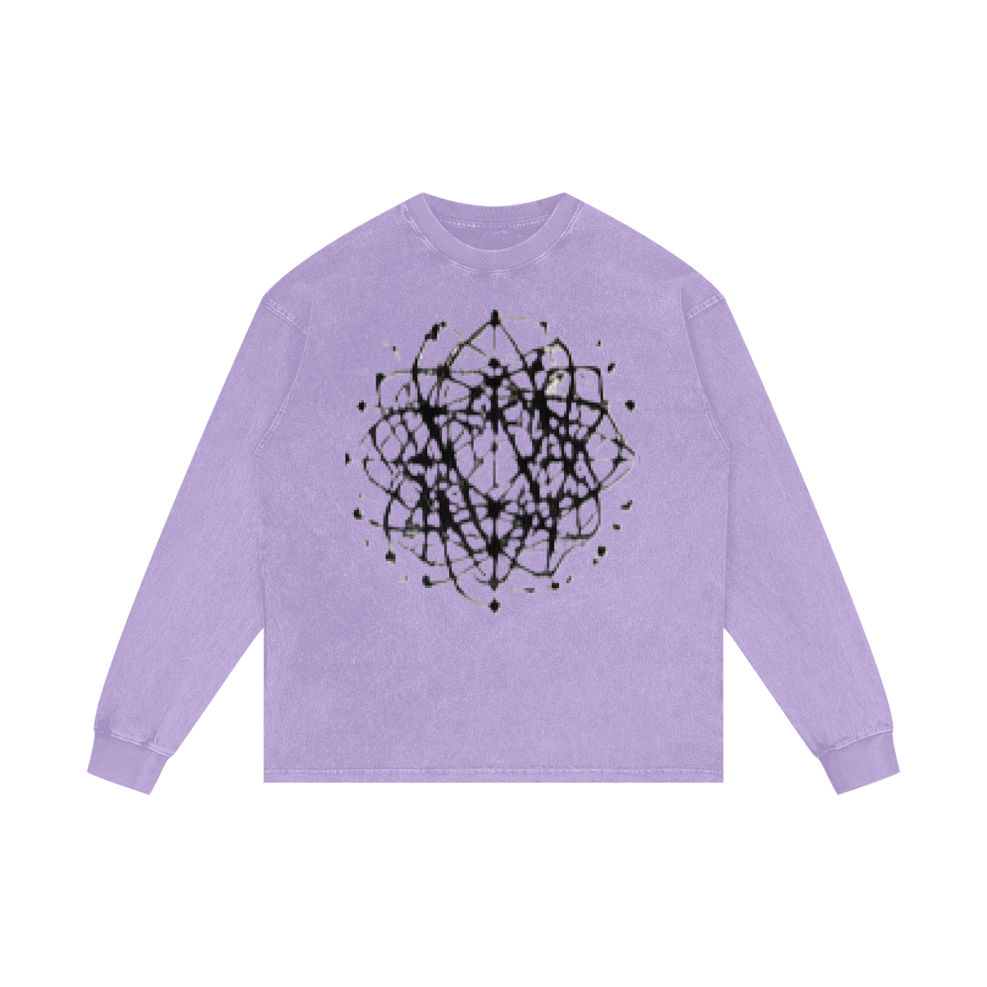 ABSTRACT EXPRESSION Acid Wash Oversize Long Sleeve T-Shirt by ODMPOD
