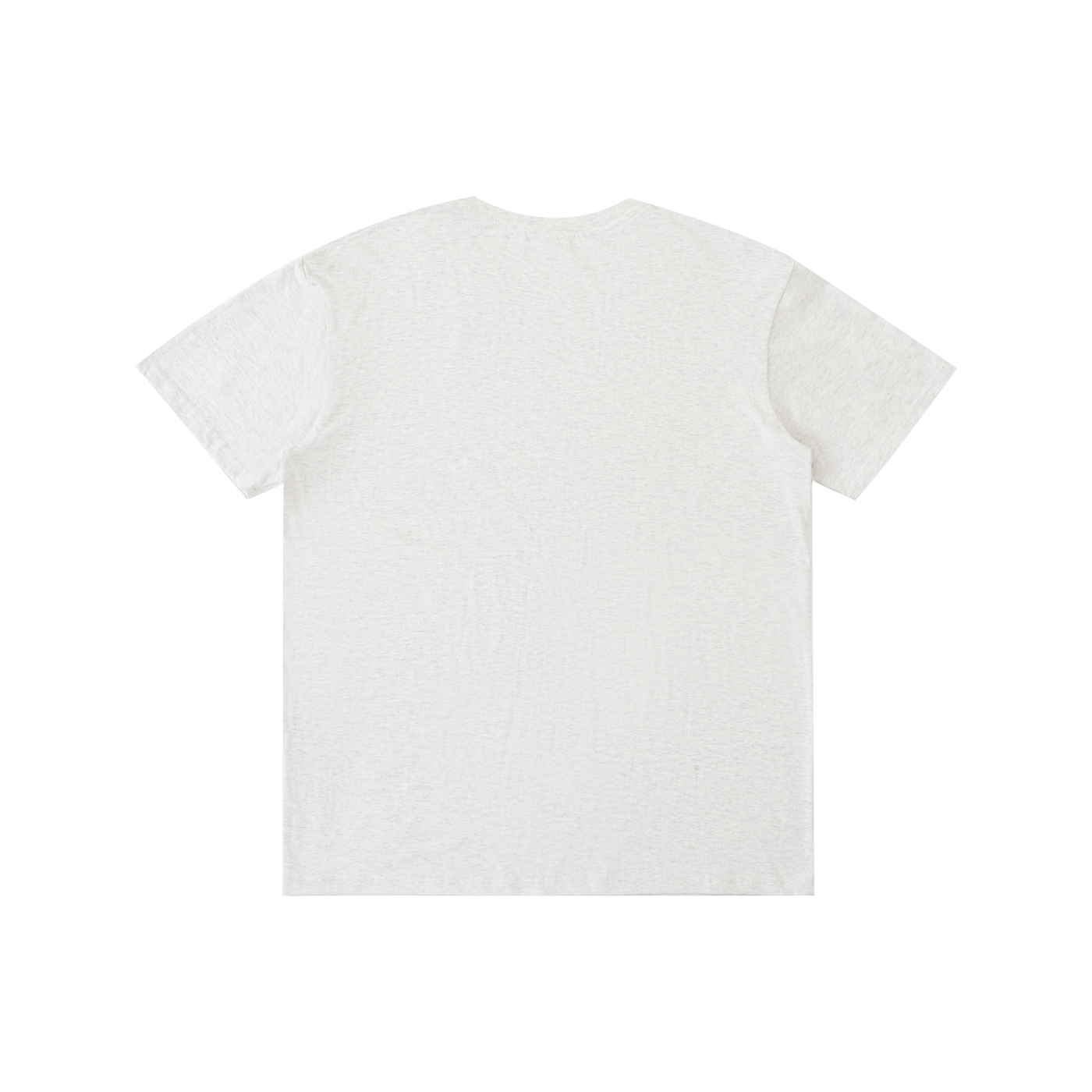 Unisex T-shirt, light heather white, crew neck, short sleeves, plain back view