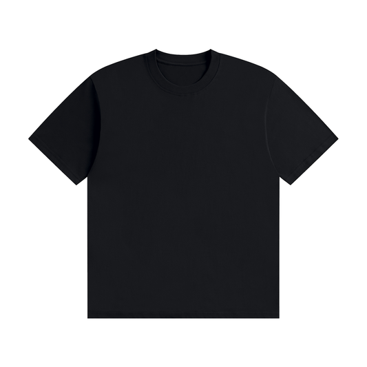 Black unisex fitted crew-neck t-shirt, short sleeves (front view)
