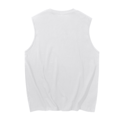 White sleeveless tank, plain back view