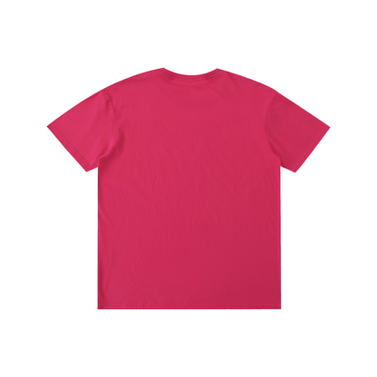 Unisex cotton T-shirt, bright pink, solid color front