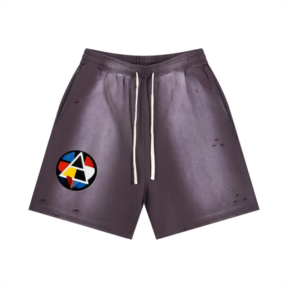 BAUHAUS Sun Fade Distressed Shorts by ODMPOD