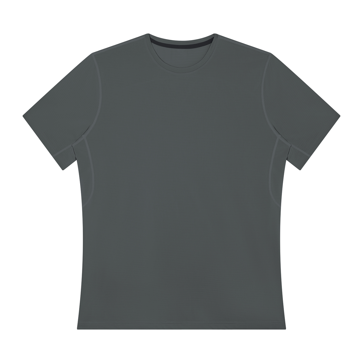 Men's performance t-shirt, dark gray crew neck, short sleeves