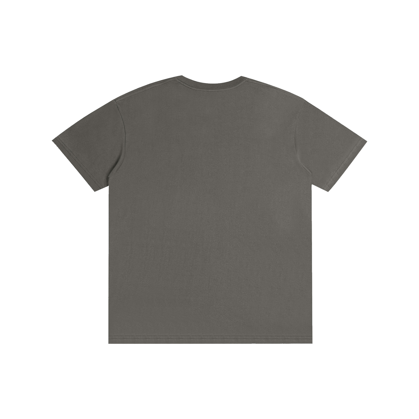 Unisex cotton T-shirt, dark gray, plain back with crew neck and short sleeves