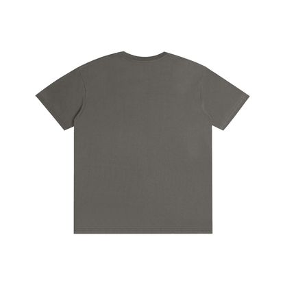 Unisex cotton T-shirt, dark gray, plain back with crew neck and short sleeves