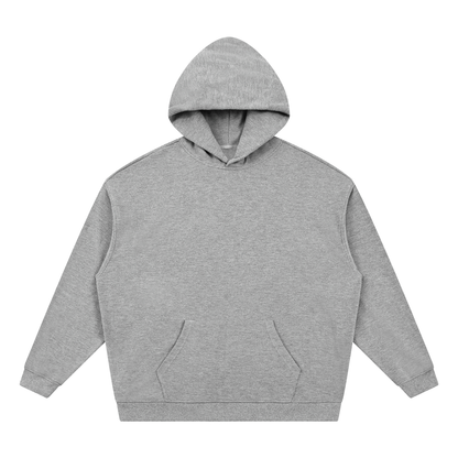 Light gray unisex hoodie, pullover hood with kangaroo pocket, long sleeves
