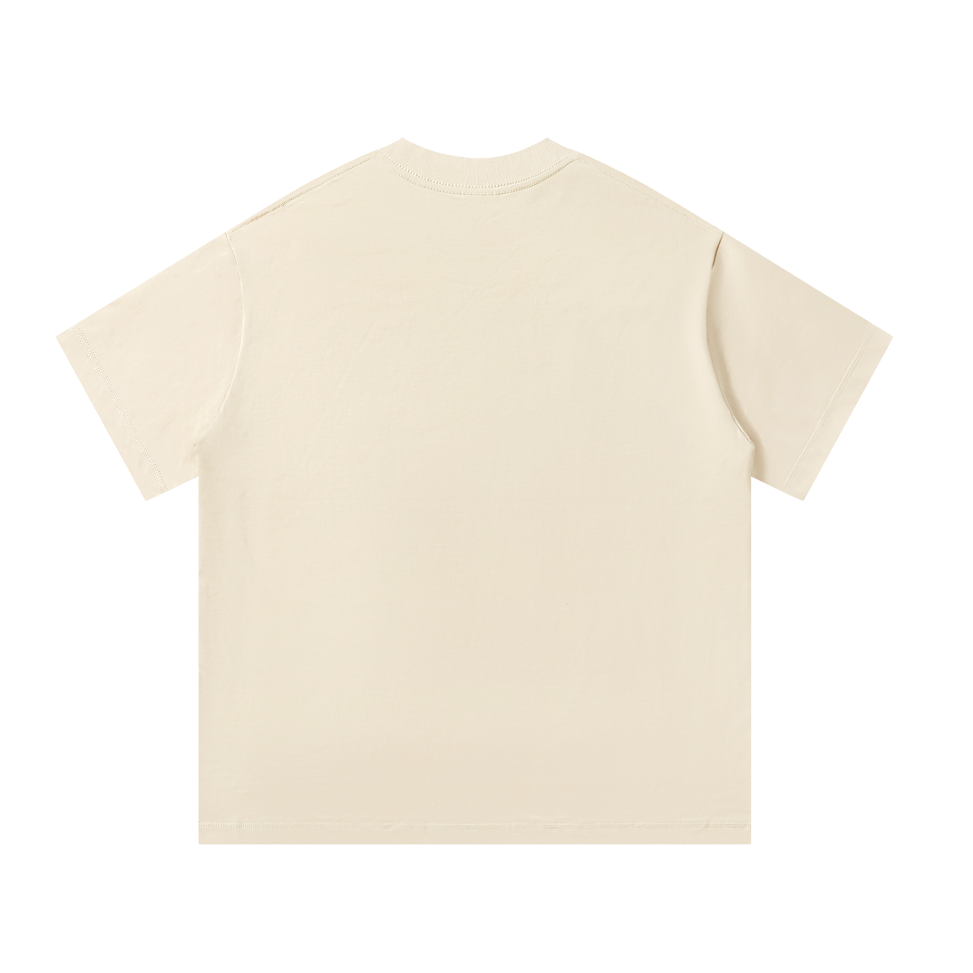 Apricot oversized unisex heavyweight T-shirt, crew neck, back view