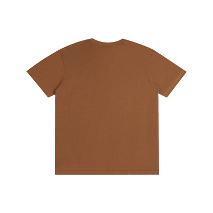 Unisex cotton T-shirt, brown, crew neck, plain front view