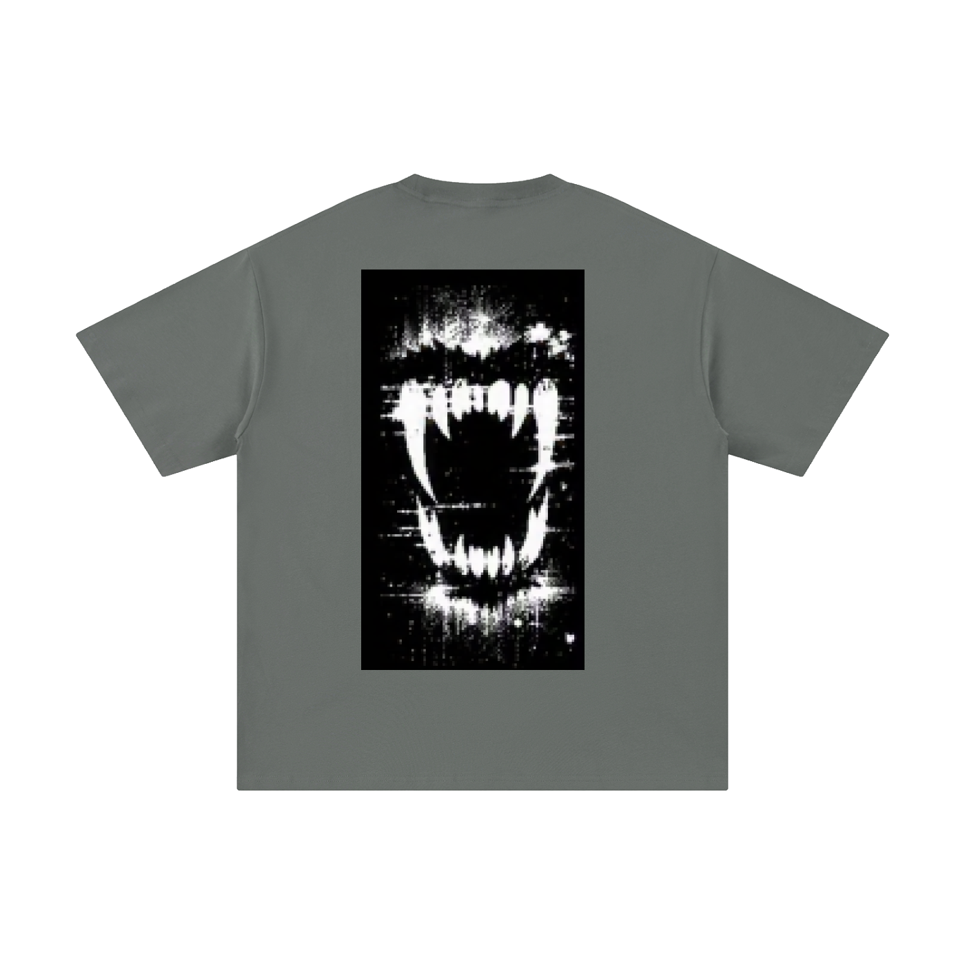 FERAL pure cotton T-shirt, dark gray, front graphic print