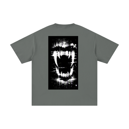 FERAL pure cotton T-shirt, dark gray, front graphic print