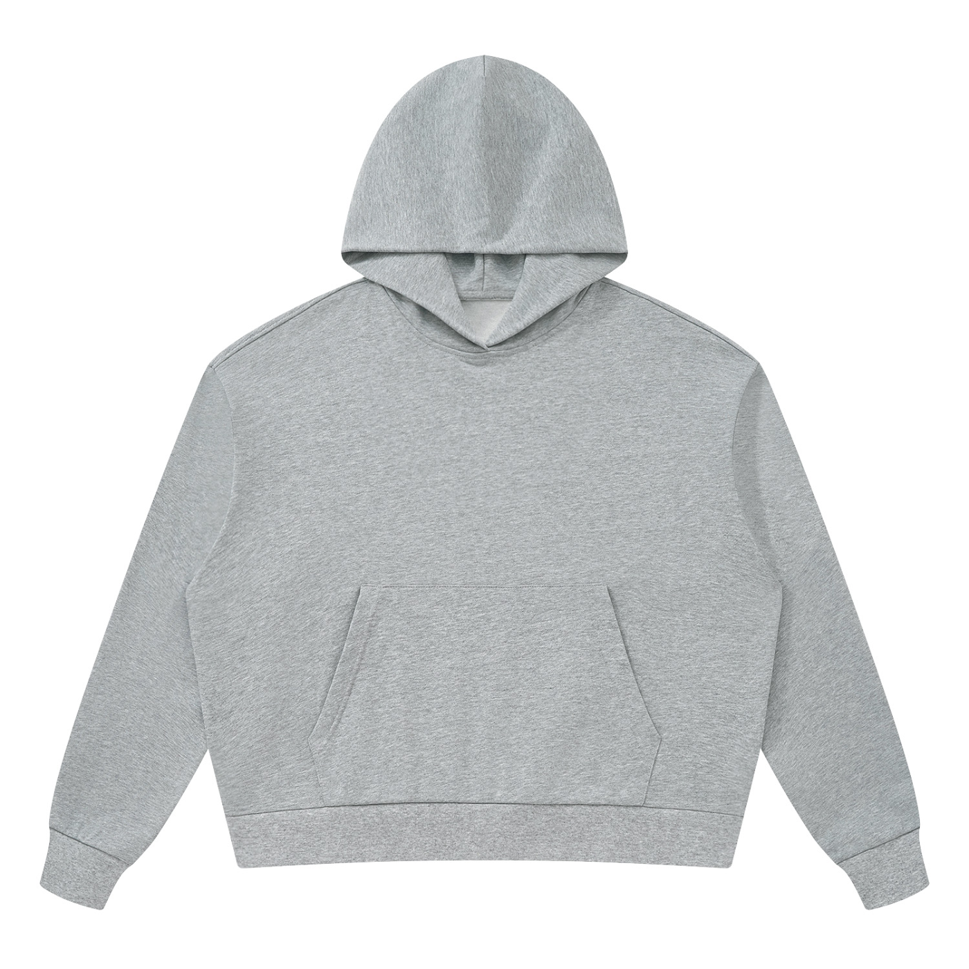 Dark gray oversized pullover hoodie with hood and front pouch pocket