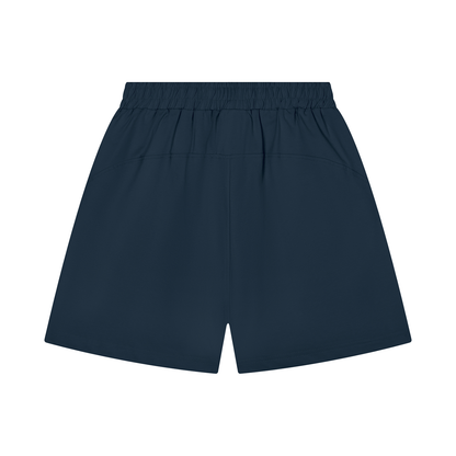 Unisex regular-fit shorts with elastic waistband, deep navy blue fabric