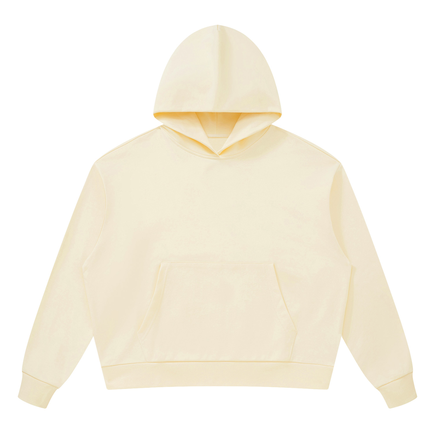 Apricot oversized pullover hoodie with hood and front pouch pocket