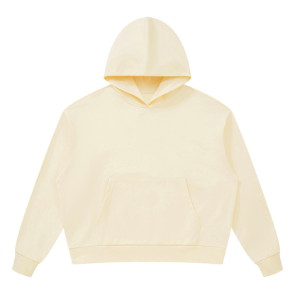 Apricot oversized pullover hoodie with hood and front pouch pocket