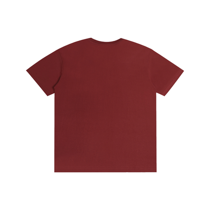 Unisex cotton T-shirt, deep red, solid color front