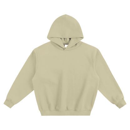 Olive green oversized pullover hoodie with hood and kangaroo pocket