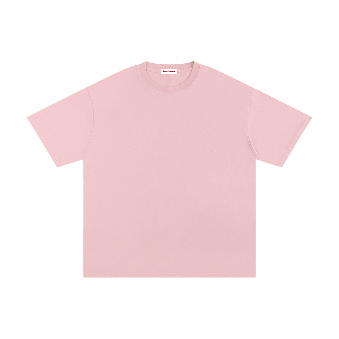 Light pink pure cotton T-shirt, crew neck, short sleeves