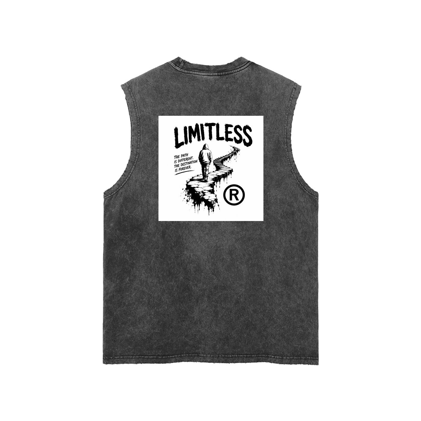 Snow Washed Frayed Hem Tank Top by ODMPOD